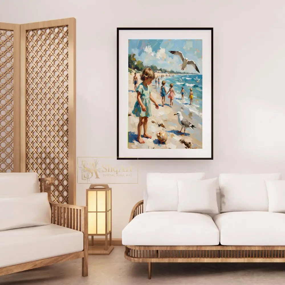 NAU-seagulls-secret-impasto-beach-child-art-print-415-03 NAU seagulls secret impasto beach child art print 415