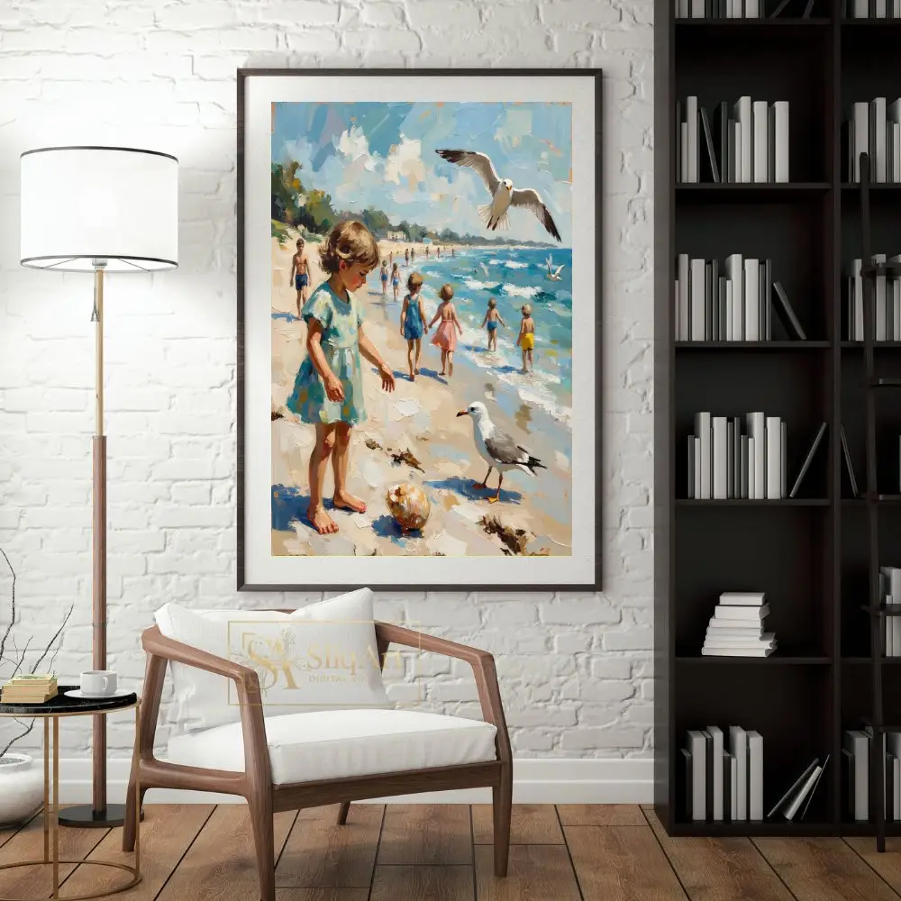 NAU-seagulls-secret-impasto-beach-child-art-print-415-04 NAU seagulls secret impasto beach child art print 415