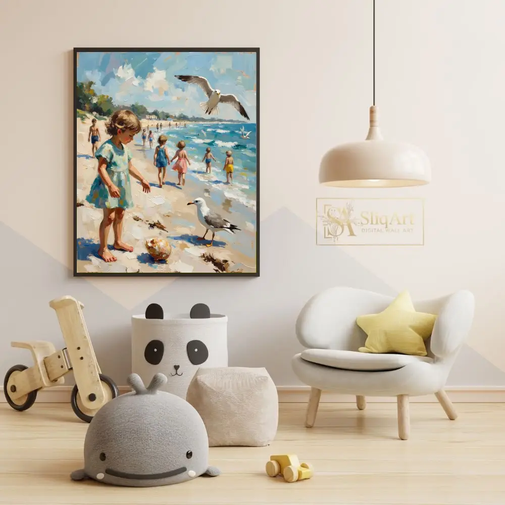 NAU-seagulls-secret-impasto-beach-child-art-print-415-05 NAU seagulls secret impasto beach child art print 415