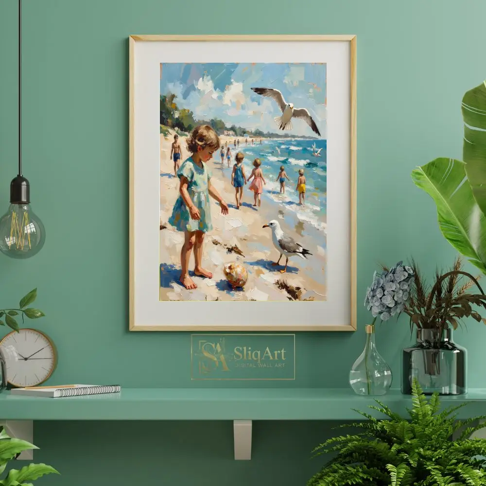 NAU-seagulls-secret-impasto-beach-child-art-print-415-06 NAU seagulls secret impasto beach child art print 415