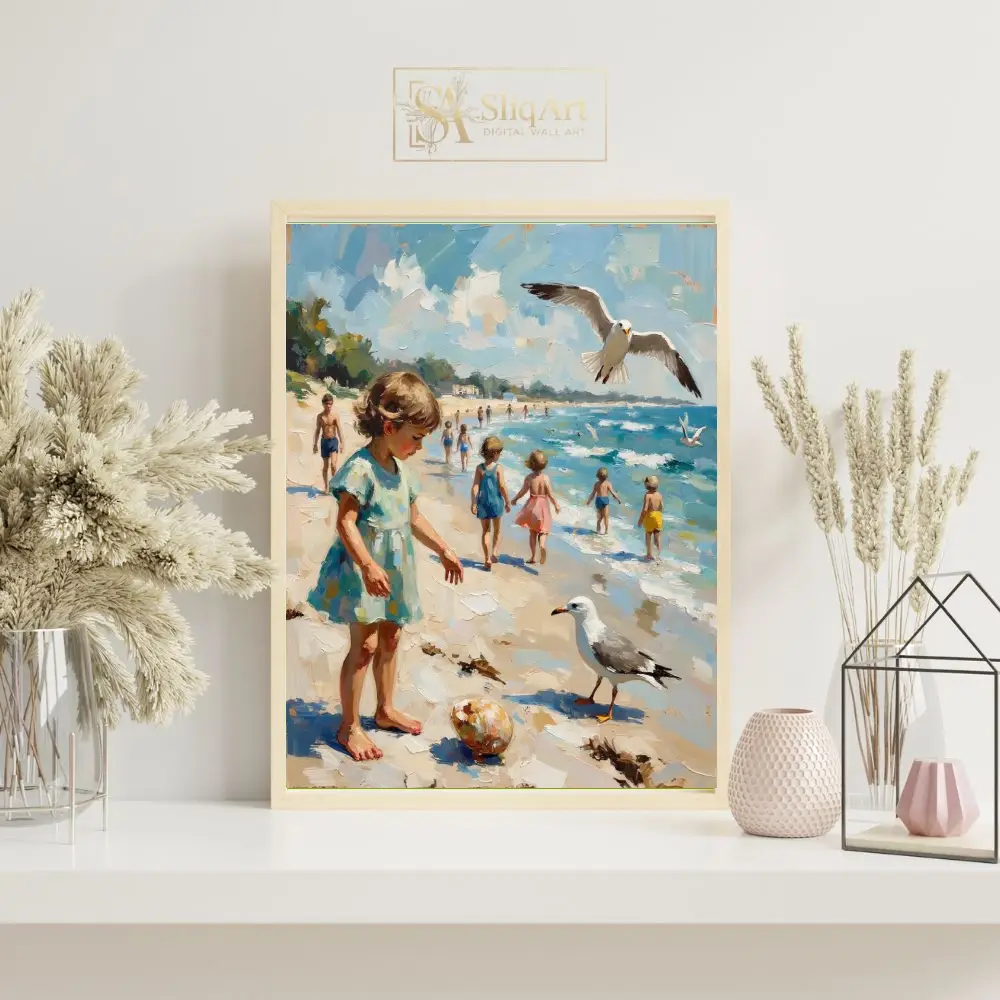 NAU-seagulls-secret-impasto-beach-child-art-print-415-07 NAU seagulls secret impasto beach child art print 415