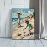 NAU seaside discovery impasto beach day starfish art print 416