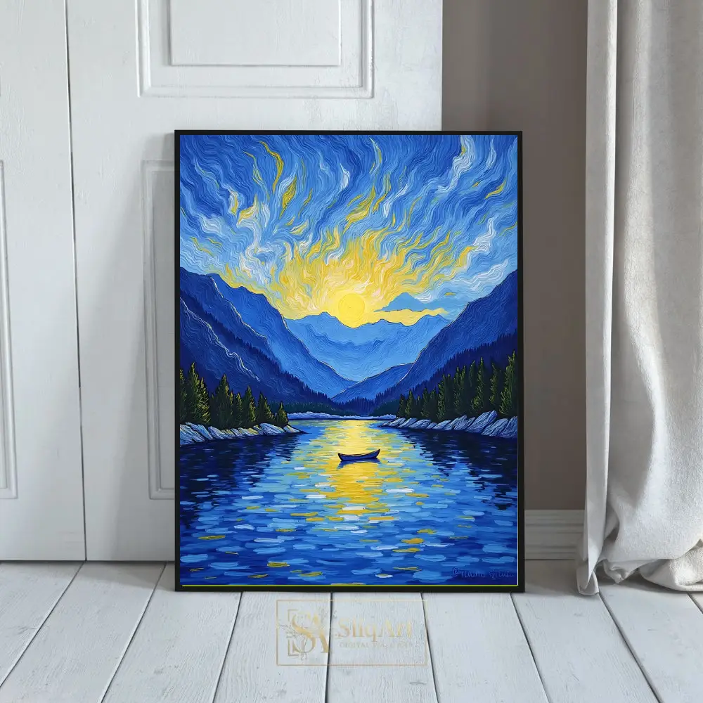 Vibrant Mountain Sunrise Impressionist Canvas Art | SliqArt