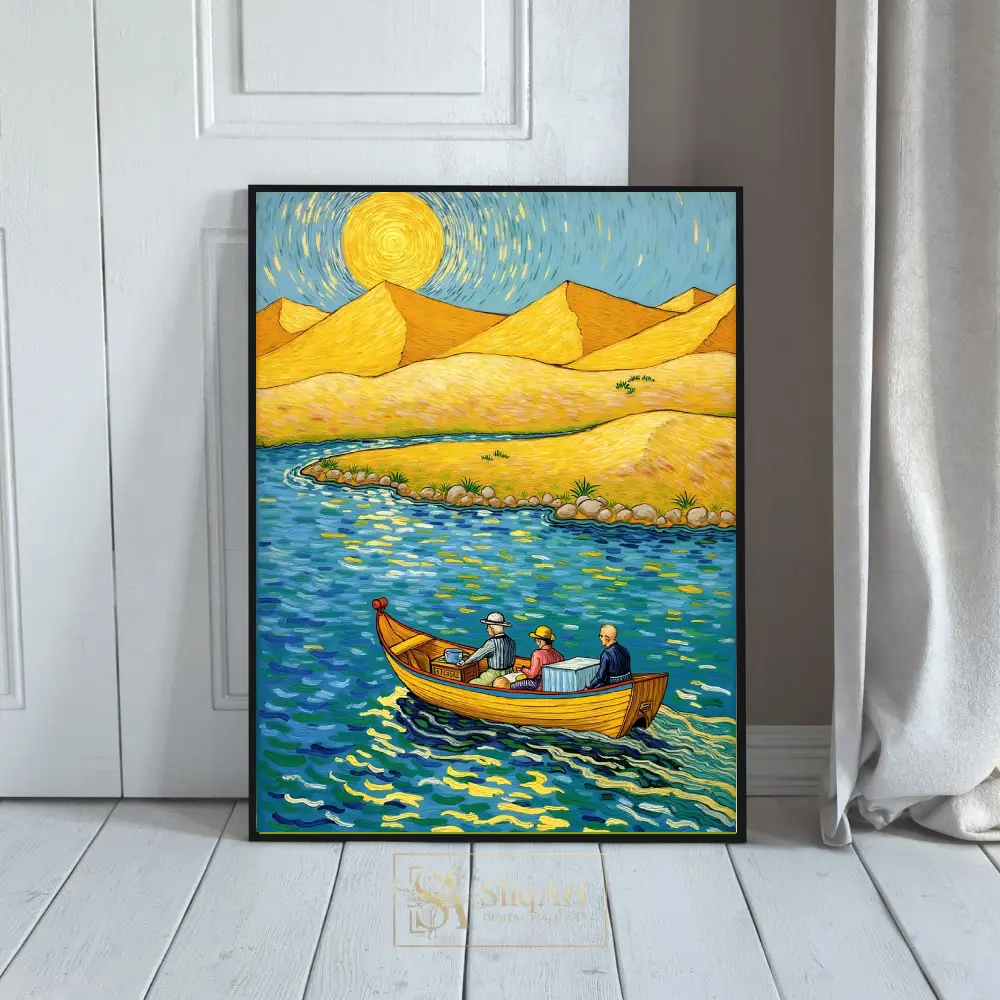 Impressionist Desert Oasis Journey Canvas Wall Art