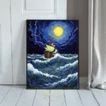 NAU ship sailing stormy night 255