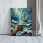 NAU stormy comfort impasto seascape mug art 428