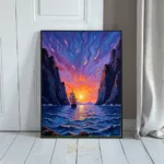 NAU sunset ship painting 321