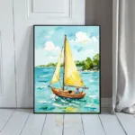 NAU sunshine sailor impasto coastal adventure digital art print 433