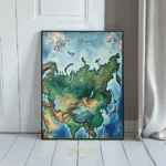 NAU terra textura impasto russia asia map art 434