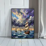 NAU thunderhead fleet impasto tall ships digital art print 436