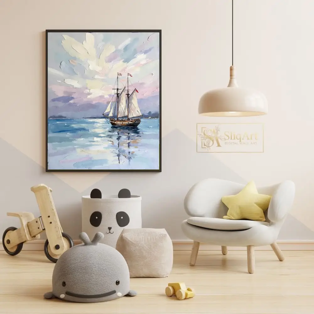 NAU-tranquil-horizon-impasto-sailing-ship-art-437-05 NAU tranquil horizon impasto sailing ship art 437