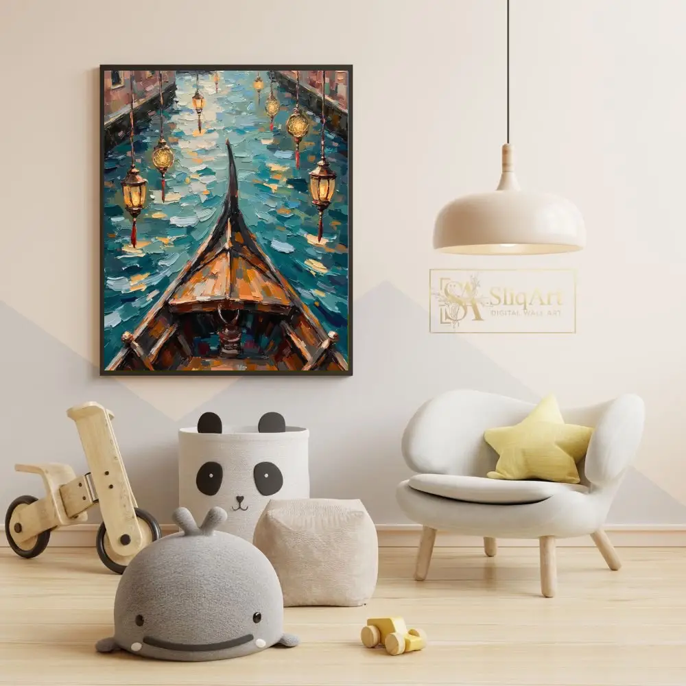 NAU-venetian-lanterns-impasto-canal-gondola-art-445-05 NAU venetian lanterns impasto canal gondola art 445