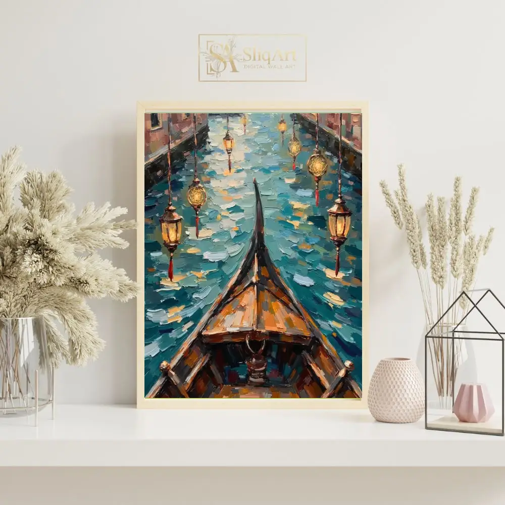 NAU-venetian-lanterns-impasto-canal-gondola-art-445-07 NAU venetian lanterns impasto canal gondola art 445