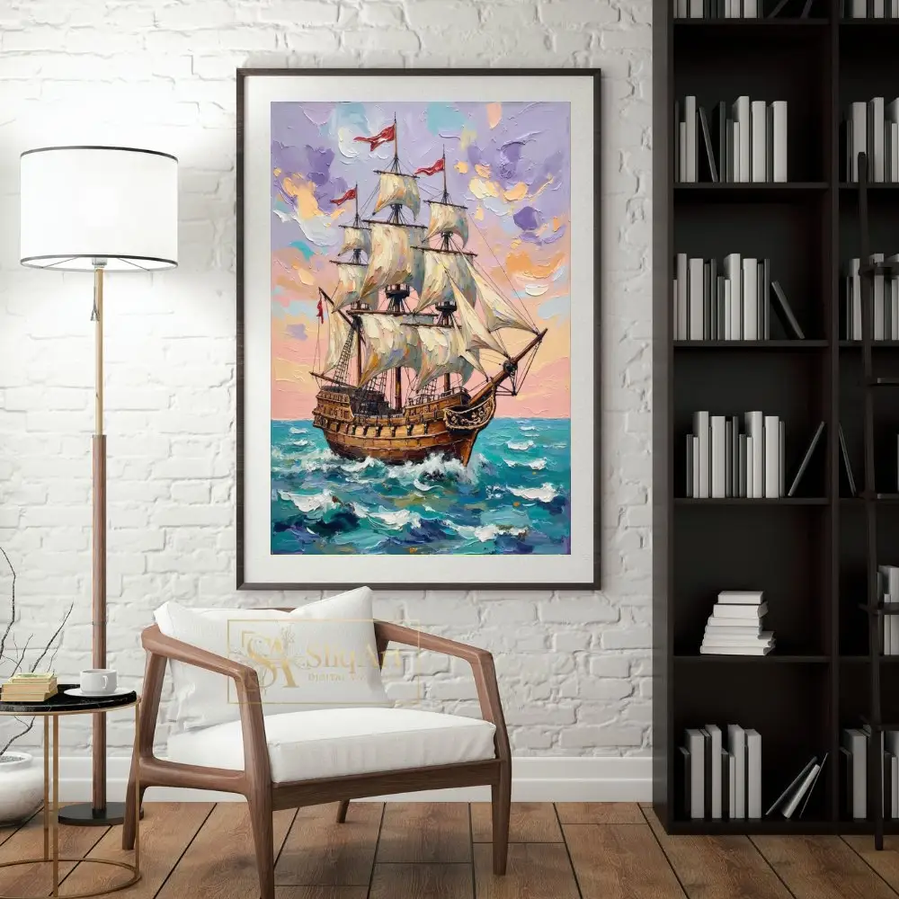 NAU-windward-majesty-impasto-galleon-ocean-art-448-04 NAU windward majesty impasto galleon ocean art 448