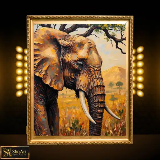 Elephant painting van gogh