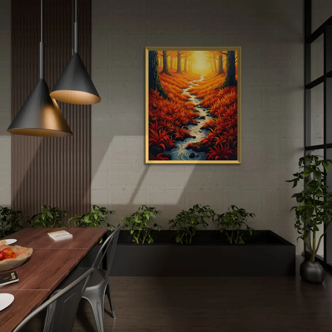 Autumn Forest Stream Artwork