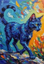 Animal cat portrait on canvas