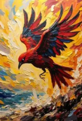 Birds red bird flying