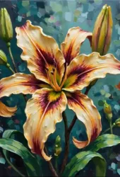 Floral lily flower in water